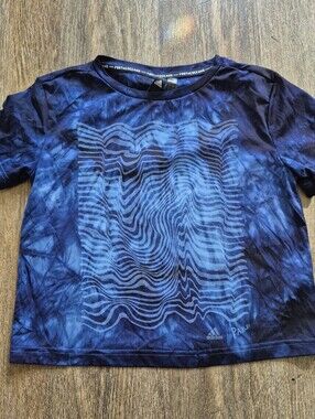 Adidas x Parley "For The Oceans" Blue Tie Dye Crop Athletic Tee - Size XS